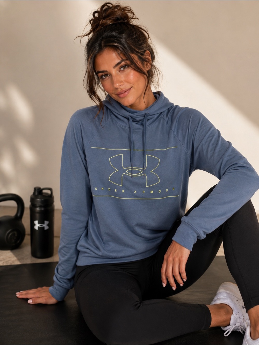 Under Armour Light Blue Crewneck Hoodie with Logo